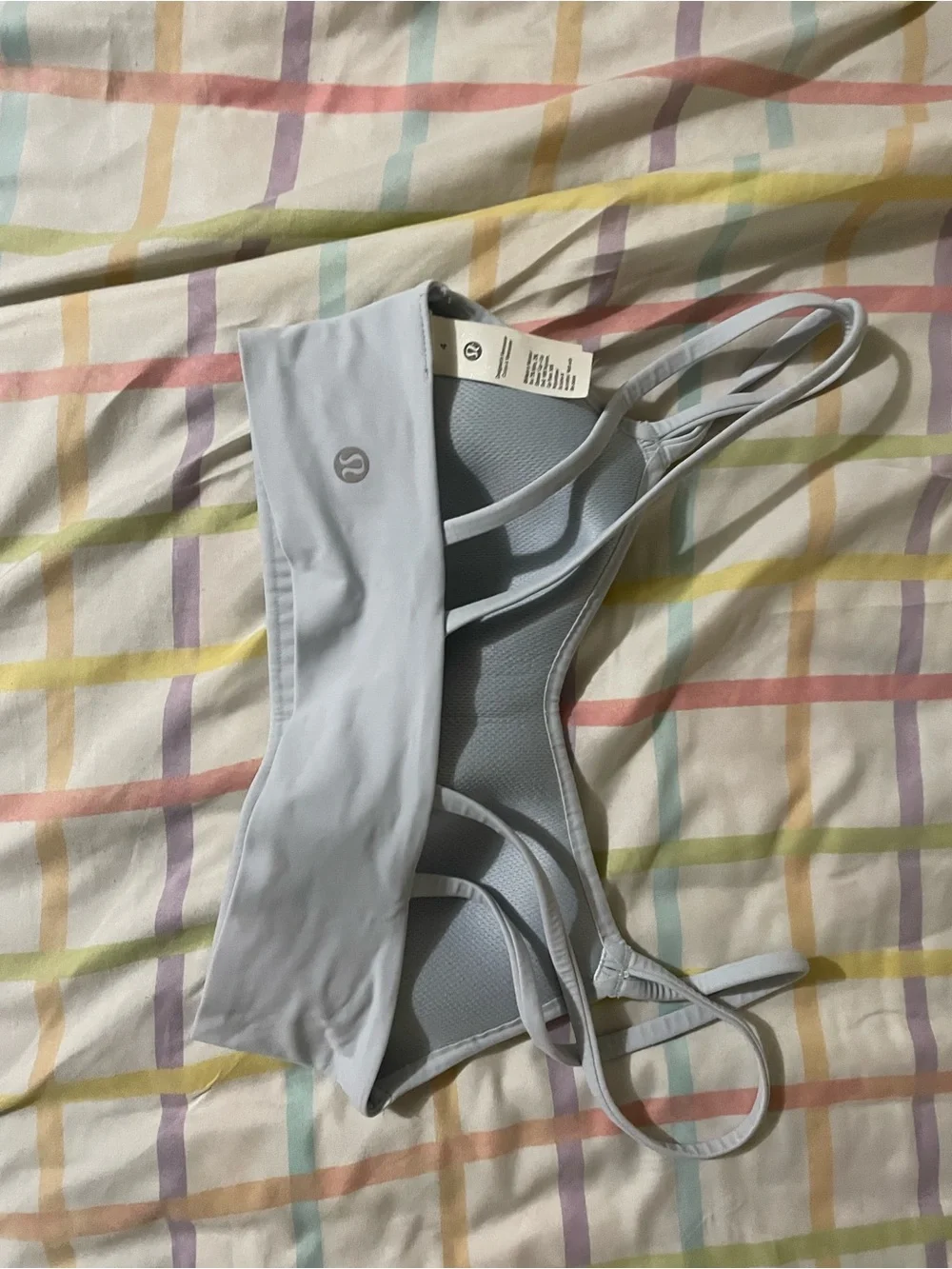 lululemon athletica Light Gray Strappy Sports Bra